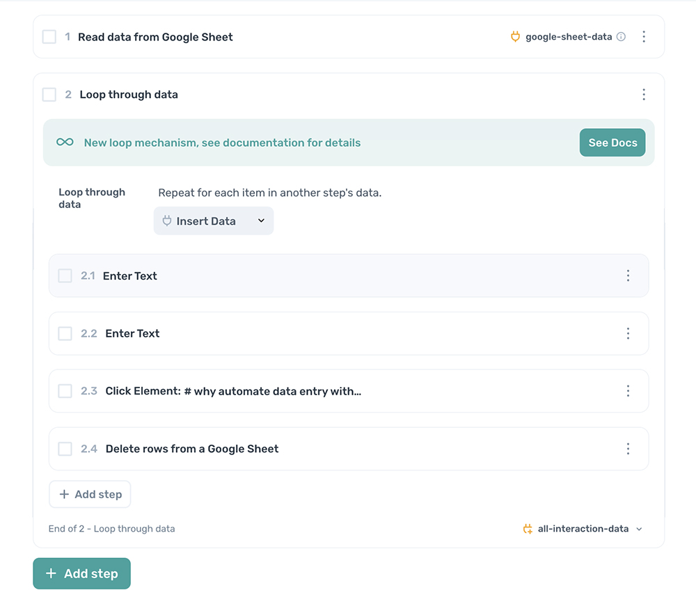 axiom.ai data entry design pattern