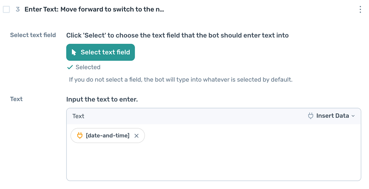 axiom.ai find enter text step