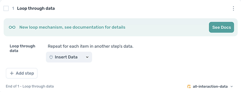 axiom.ai adding a loop step