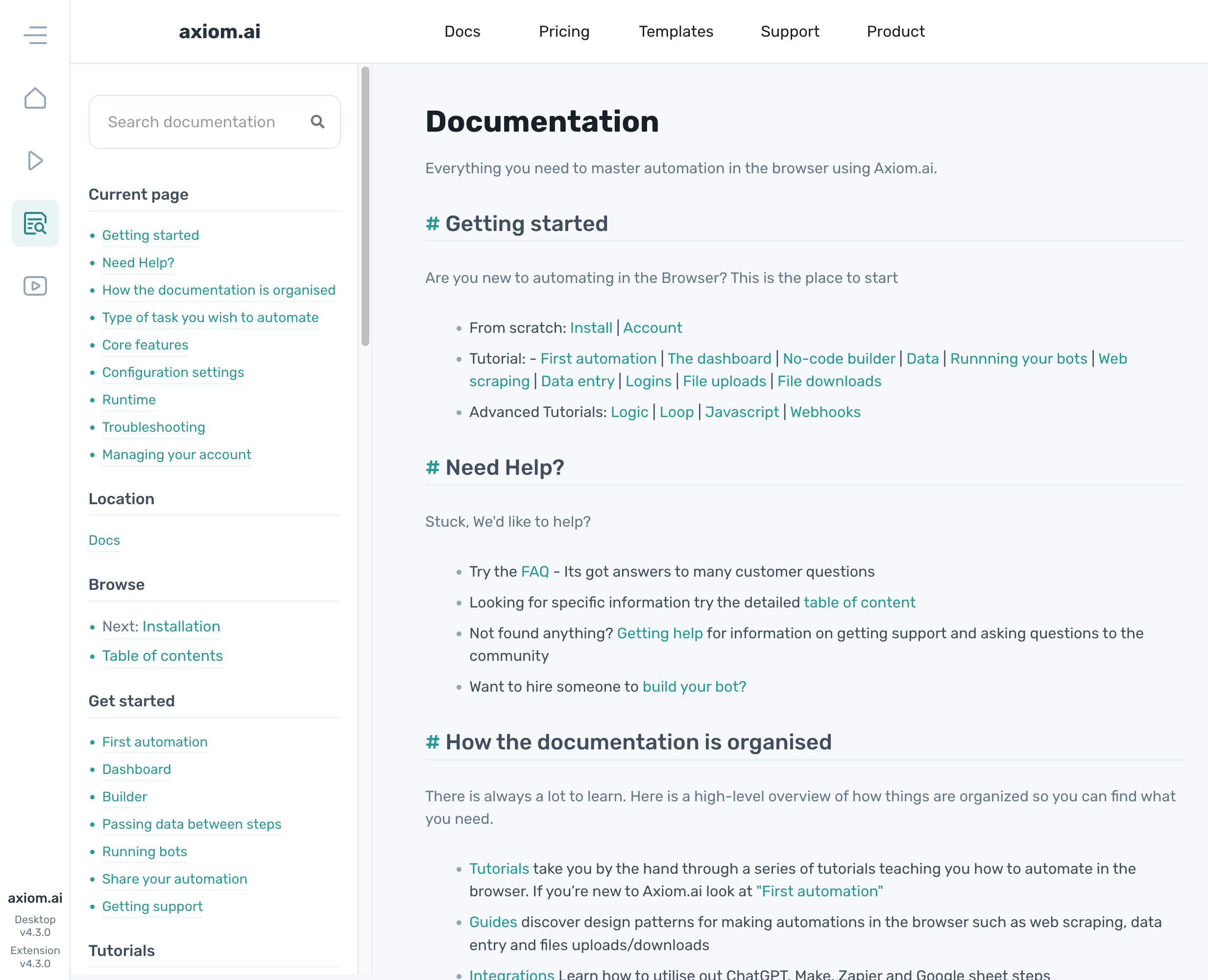 axiom.ai's dashboard docs