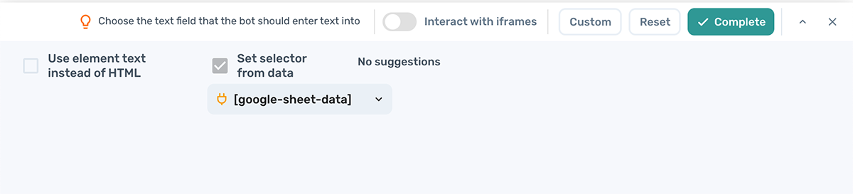 pass data into custom selector