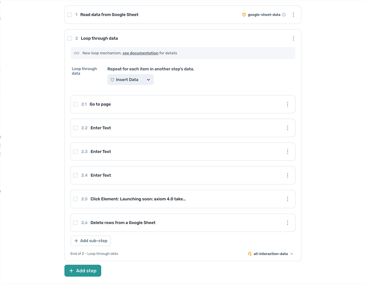 axiom.ai design pattern web scraper