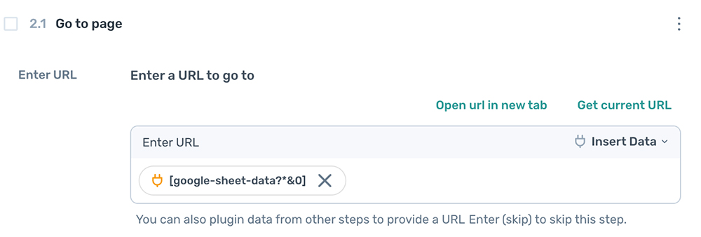 pass data between steps in axiom.ai