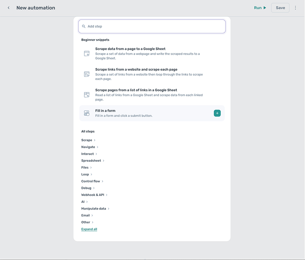 axiom.ai step finder ui