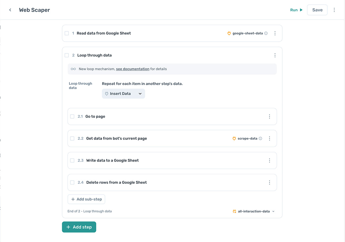 axiom.ai design pattern web scraper