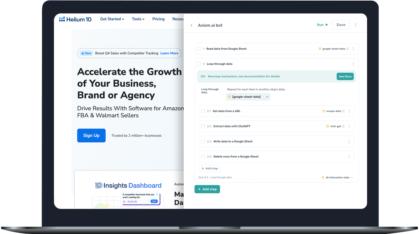 scrape amazon data from helium10