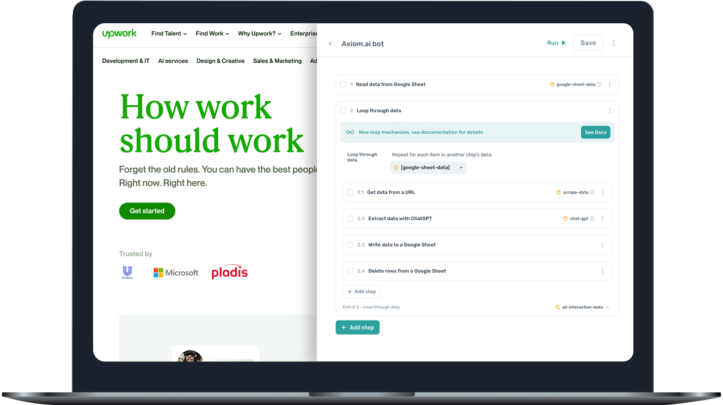 axiom.ai scraping upwork