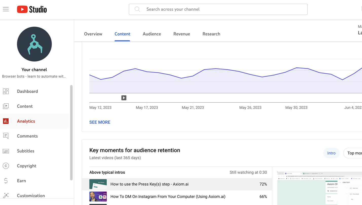 Scraping Youtube with axiom.ai