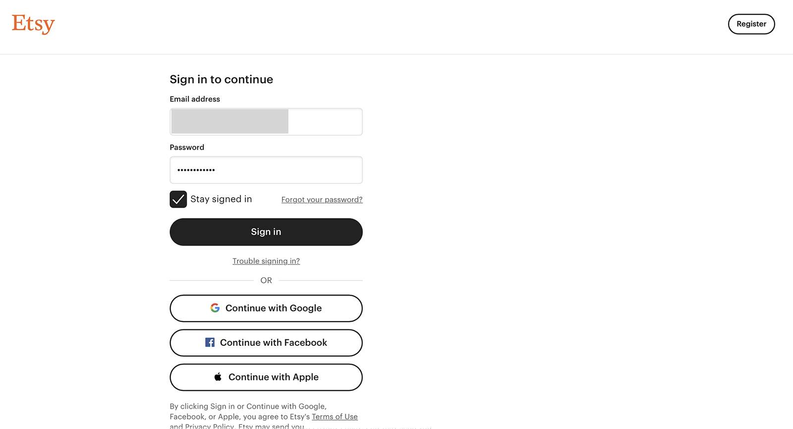 Etsy website being automated with axiom.ai no-code browser automation tool